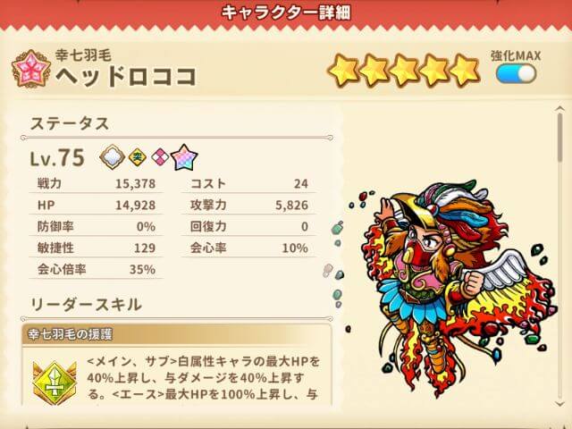 (☆3)ヘッドロココ【幸七羽毛】